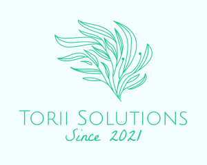 Green Organic Plant Leaves logo design