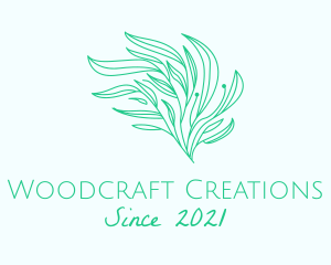 Green Organic Plant Leaves logo design