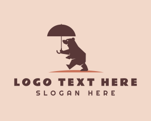 Umbrella - Brown Bear Umbrella logo design