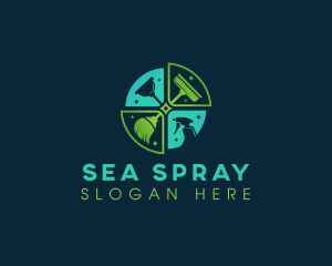 Disinfection Clean Sanitation logo design