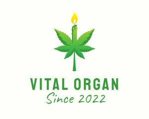 Organic Marijuana Candle  logo design