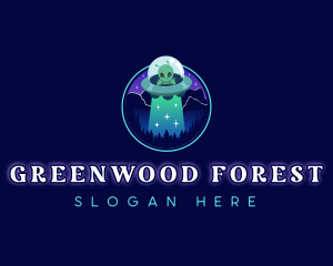 UFO Alien Forest logo design