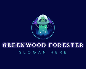 UFO Alien Forest logo design