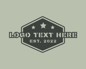 Patriotic - Green Military Hexagon logo design