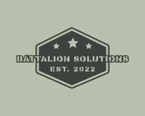 Battalion - Green Military Hexagon logo design