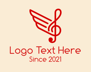 Orchestra - Music Note Wings logo design