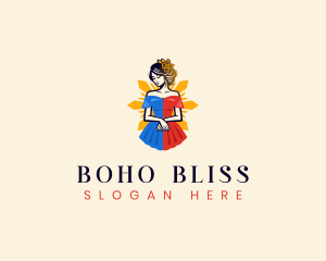 Filipina Filipiniana Dress logo design