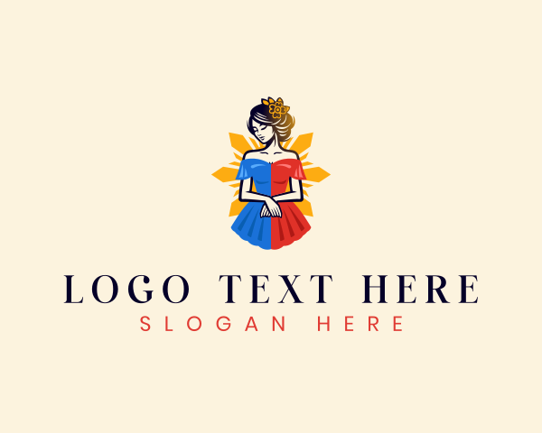 Filipiniana - Filipina Filipiniana Dress logo design