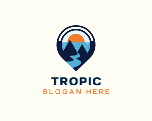 Tropical Island Getaway Vacation logo design