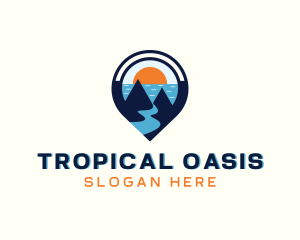 Tropical Island Getaway Vacation logo design