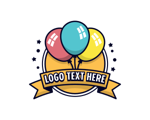 Bunting Flags - Party Celebration Balloon logo design