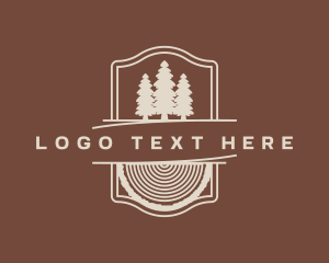 Wheel Saw - Tree Wood Forest logo design