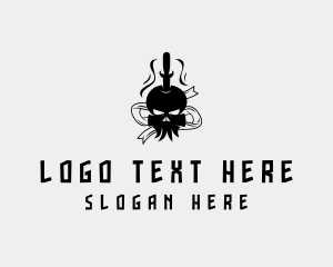 Skate - Dagger Skull Tattoo logo design