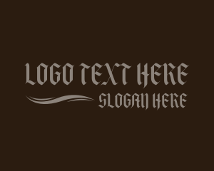Haunting - Gothic Wave Wordmark logo design