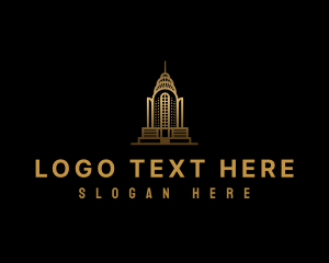Landmark - Art Deco Building Structure logo design