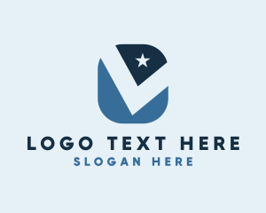 Commercial - Professional Star Letter V logo design