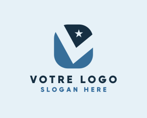 Professional Star Letter V logo design