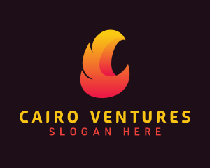 Fire Business Letter C logo design