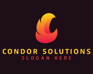 Fire Business Letter C logo design