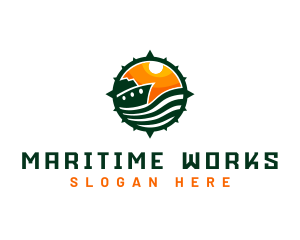 Travel Ship Compass logo design