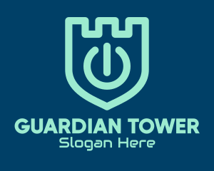 Power Button Shield  logo design