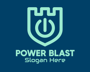 Power Button Shield  logo design