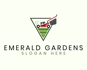 Lawn Mower Gardening Yard logo design