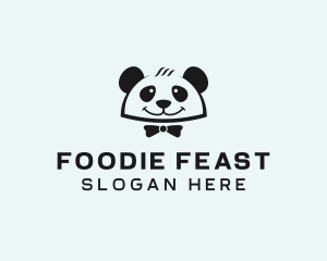 Panda Waiter Food logo design