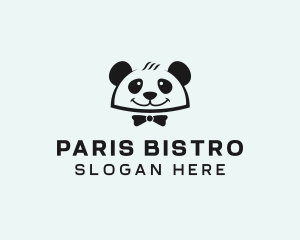 Panda Waiter Food logo design