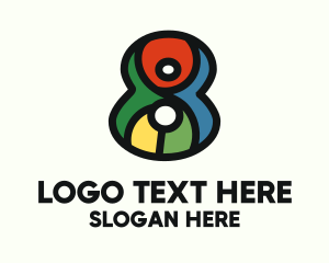 Fun - Colorful Number 8 logo design