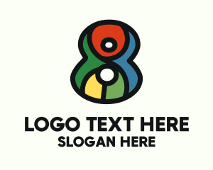 Learning - Colorful Number 8 logo design