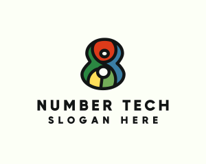 Number - Colorful Number 8 logo design