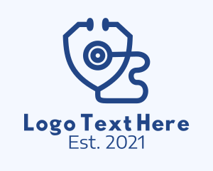 Health Care - Blue Shield Stethoscope logo design