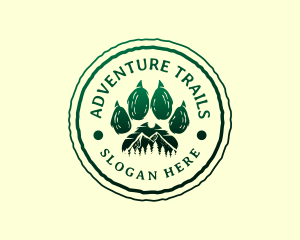 Paw Print Mountain Environment logo design