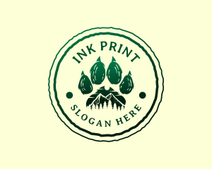 Paw Print Mountain Environment logo design