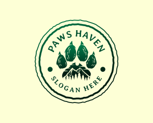 Paw Print Mountain Environment logo design