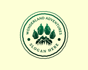 Paw Print Mountain Environment logo design