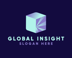 Digital 3D Cube  Logo