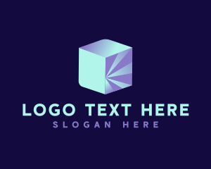 3d - Digital 3D Cube logo design