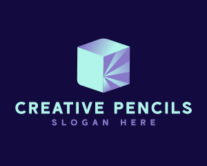 Digital 3D Cube  logo design