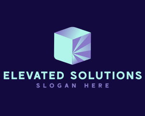 Digital 3D Cube  logo design