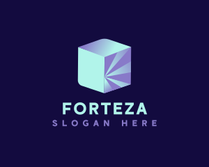 Digital 3D Cube  logo design