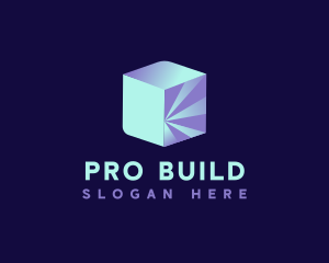 Digital 3D Cube  logo design