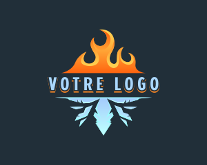 Frosty - Ice Fire HVAC logo design