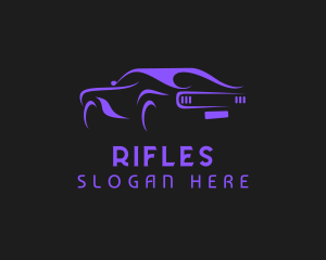 Supercar - Violet Racing Car logo design