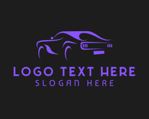 Supercar - Violet Racing Car logo design