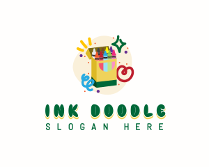 Nursery Coloring Crayon logo design