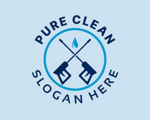 Water Droplet Pressure Washing logo design