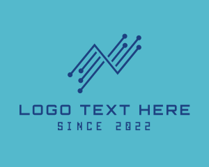 Application - Technology Circuit Letter N logo design