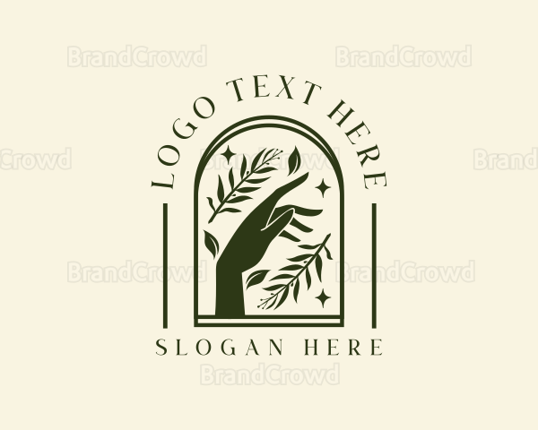 Skincare Hand Leaf Logo